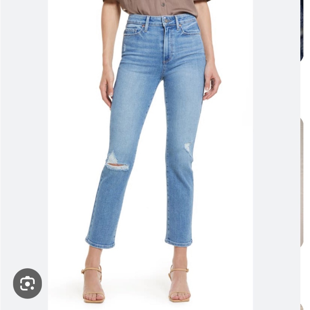 Paige Cindy Distressed Speak Easy Destructed Straight 27 jeans.